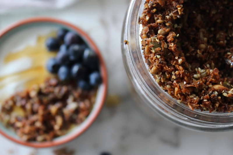 Grain-free Granola, keto, paleo, gluten-free, sugar-free, allergy-sensitive